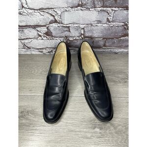 TOD'S Navy Blue Leather Heeled Slip On VTG Loafer Pumps Shoes Women 38EU/7.5M US